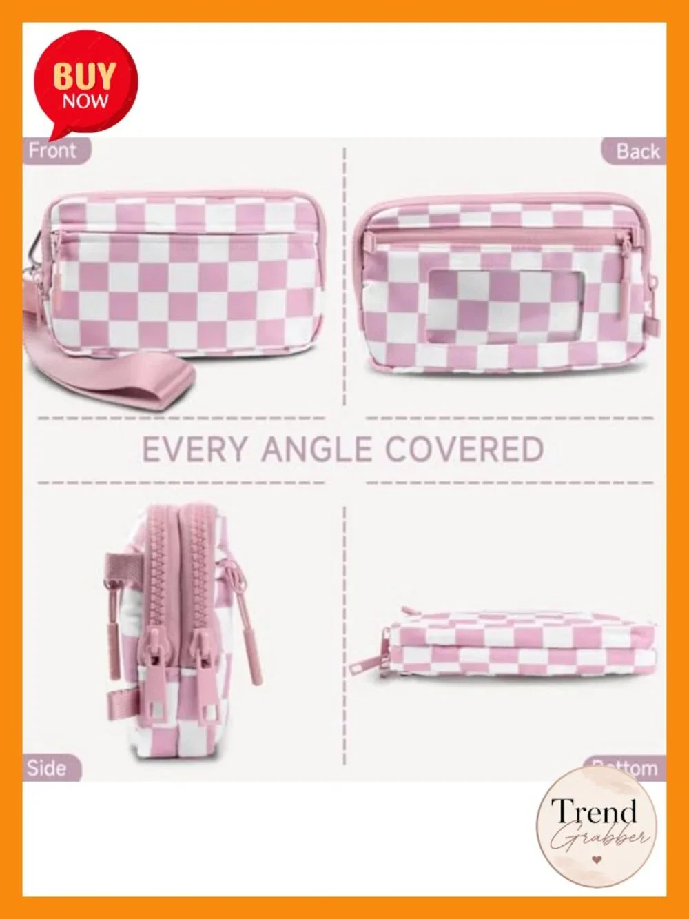 Nylon Wristlet Wallet with RFID Blocking & Crossbody Strap